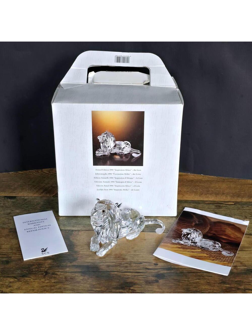Swarovski Crystal Lion Figurine 1995 Inspiration Africa Ltd Edition Collectible
